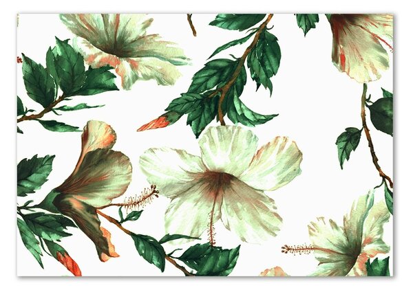 Tablou sticlă flori de hibiscus