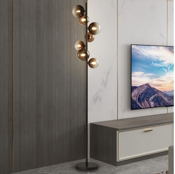 Brilagi - Lampă LED de podea MILLA 7xG9/3W/230V maro/maro fumuriu