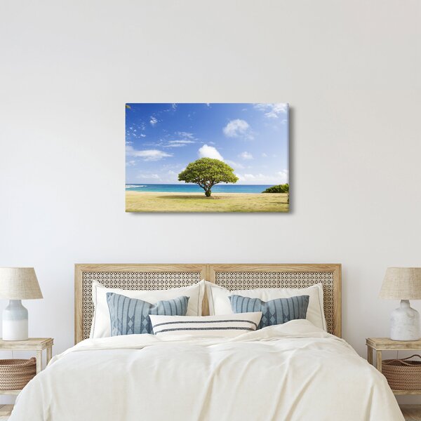 Tablou plaja cu copac (90x60 cm)