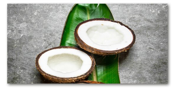 Tablou pe pe sticlă jumătăți de nucă de cocos