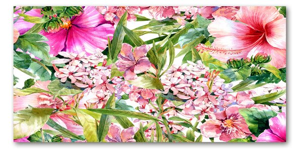Tablou pe pe sticlă model floral