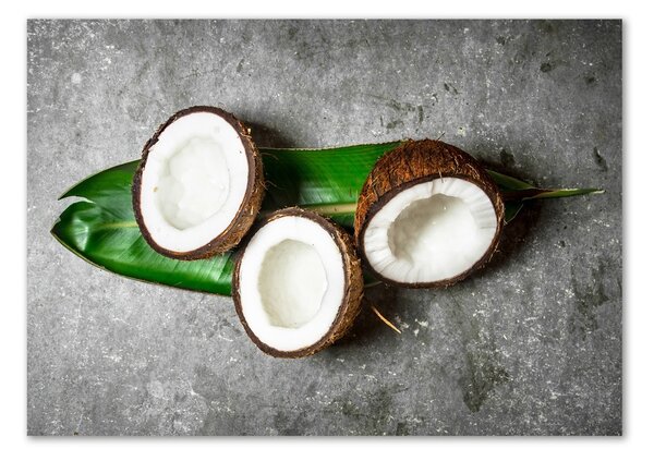 Tablou pe pe sticlă jumătăți de nucă de cocos