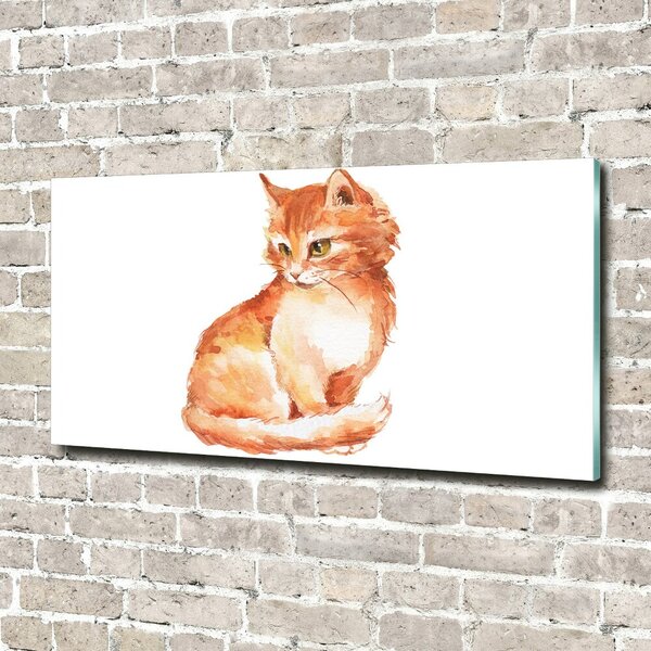 Tablou sticlă Red Cat
