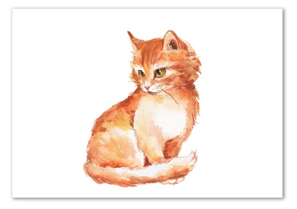 Tablou sticlă Red Cat
