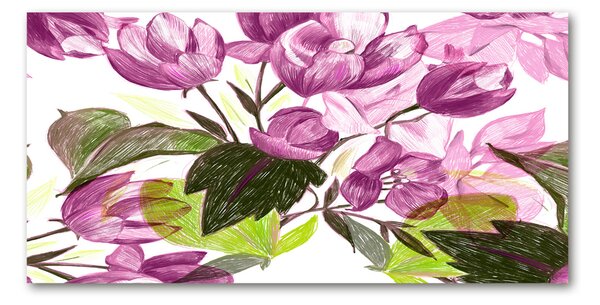 Tablou pe pe sticlă model floral