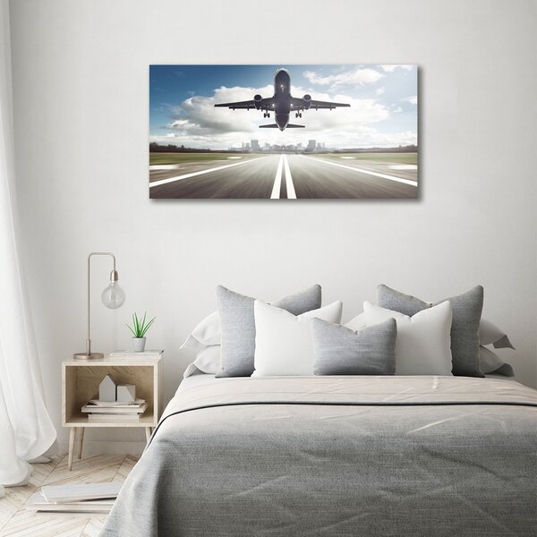 Imagine de sticlă avionul decolează