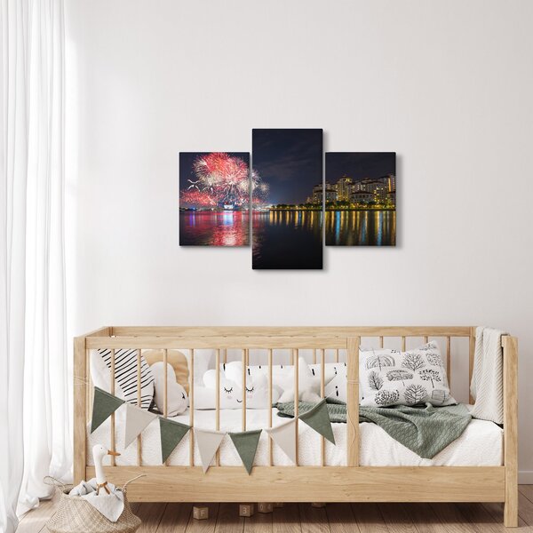 Tablou cu artificii in Singapur (90x60 cm)