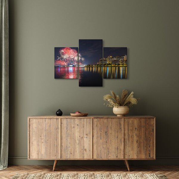 Tablou cu artificii in Singapur (90x60 cm)