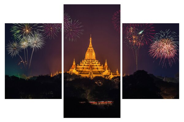 Tablou cu artificii în Asia (90x60 cm)