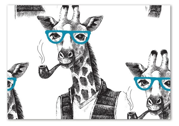 Tablou sticlă ochelari Giraffe