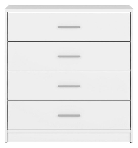 Comoda NEPO PLUS, alb, PAL laminat, cu 4 sertare, 80x34x84 cm