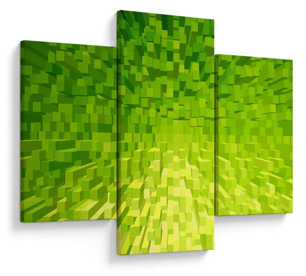 Tabloul cuburilor galbenverzui (90x60 cm)