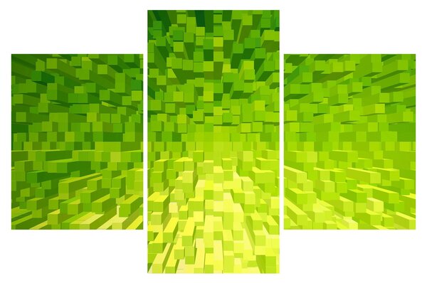 Tabloul cuburilor galbenverzui (90x60 cm)