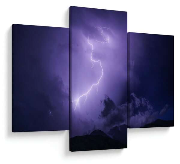 Tablou - cerul violet cu fulger (90x60 cm)