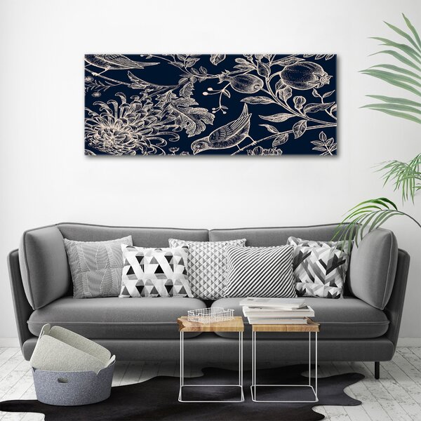Tablou canvas Flori și păsări