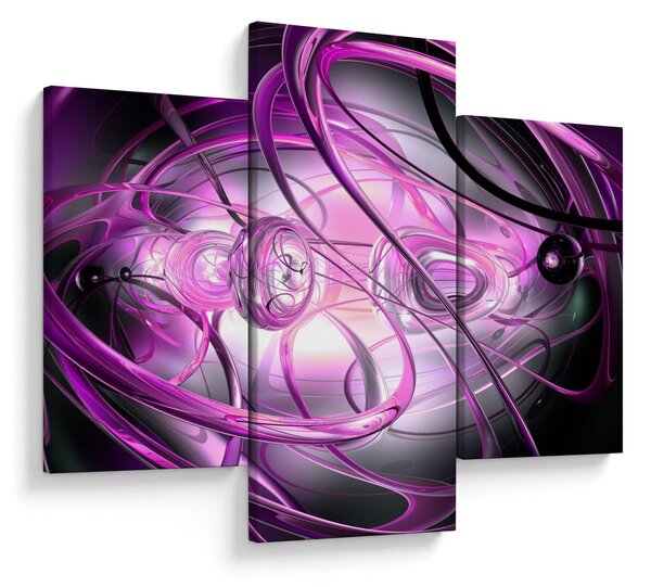 Tabloul cu abstracție frumoasă în violet (90x60 cm)