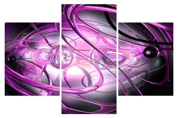 Tabloul cu abstracție frumoasă în violet (90x60 cm)