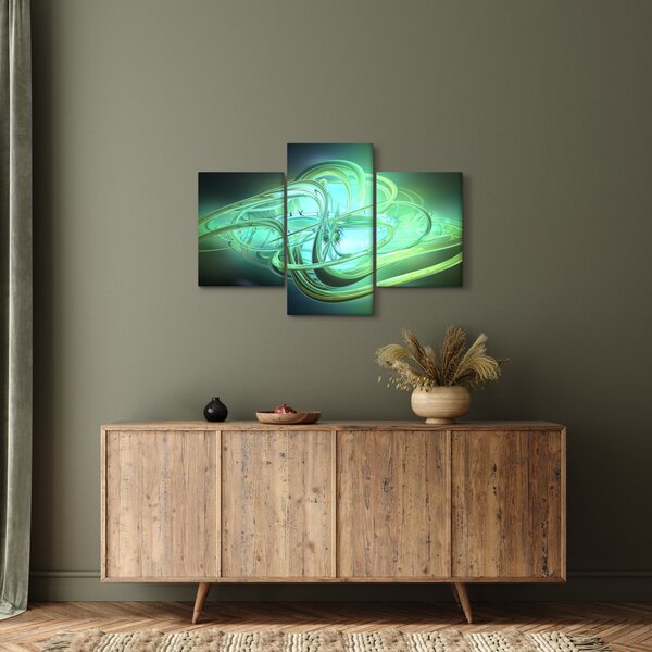 Tabloul cu abstracție verde (90x60 cm)