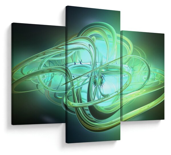 Tabloul cu abstracție verde (90x60 cm)