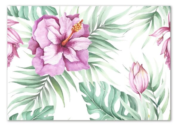 Tablou sticlă flori Hawaii