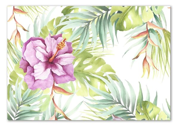 Tablou sticlă flori Hawaii