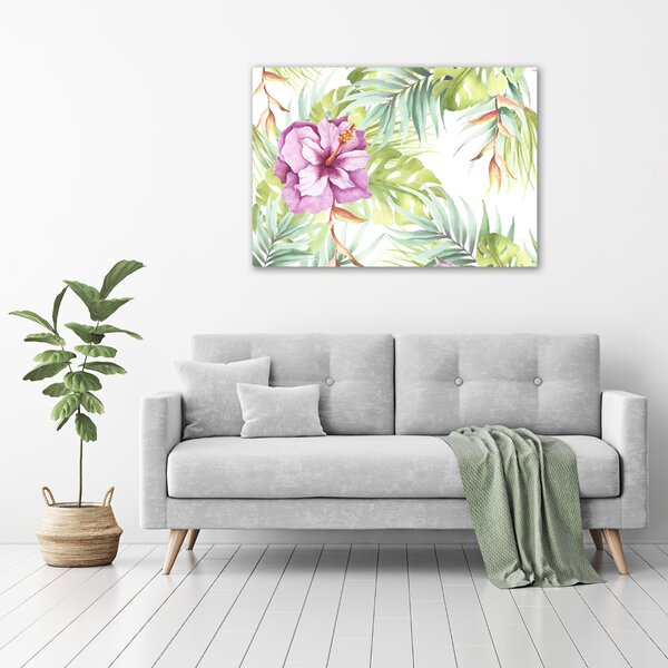 Tablou sticlă flori Hawaii