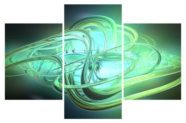 Tabloul cu abstracție verde (90x60 cm)
