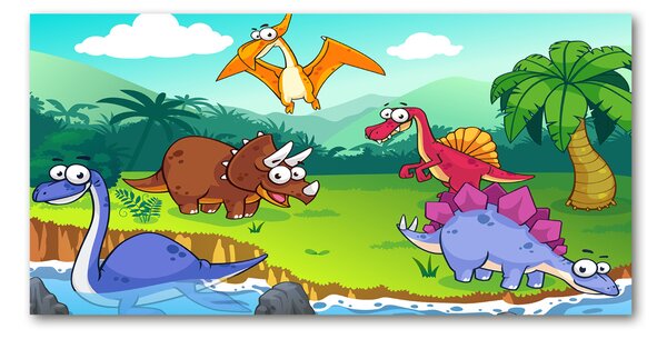 Tablou din Sticlă dinozauri