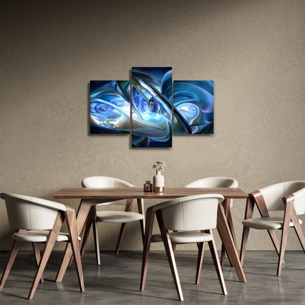Tabloul fractalilor în albastru (90x60 cm)
