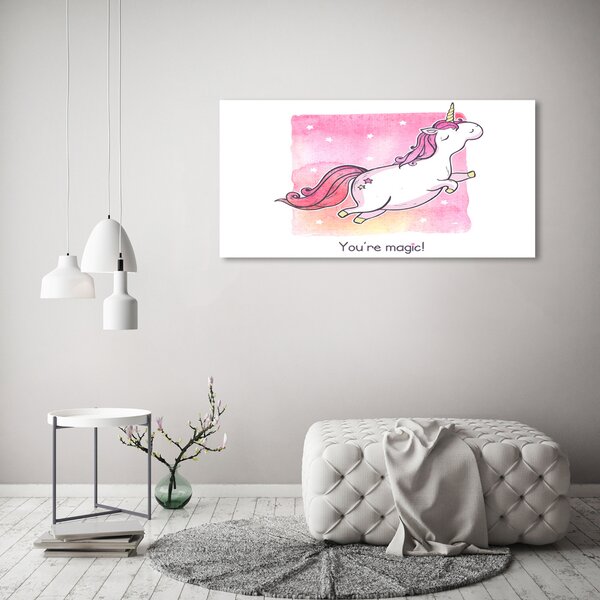 Tablou canvas unicorn roz