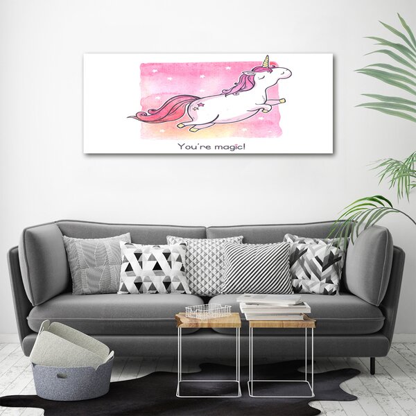 Tablou canvas unicorn roz