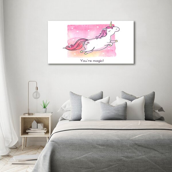 Tablou canvas unicorn roz