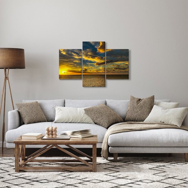 Tablou cu apus de soare la mare (90x60 cm)
