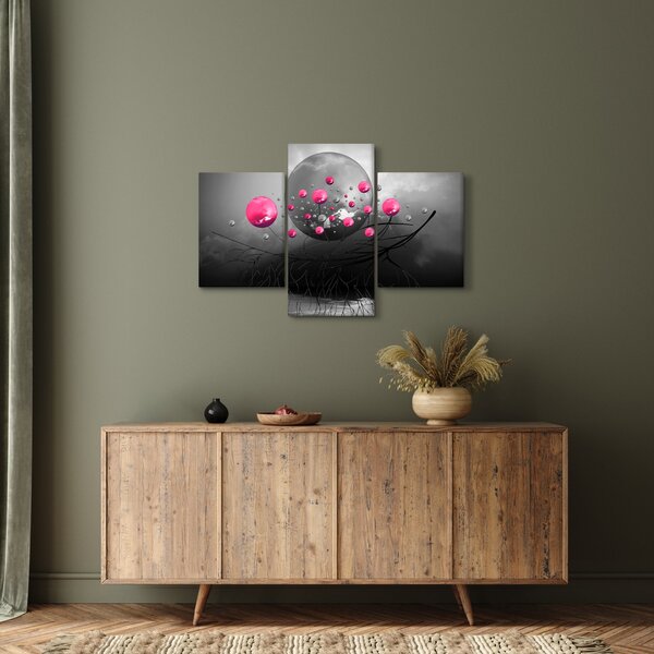 Tabloul cu bile abstracte roz (90x60 cm)