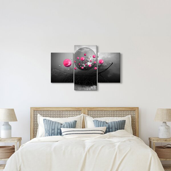 Tabloul cu bile abstracte roz (90x60 cm)