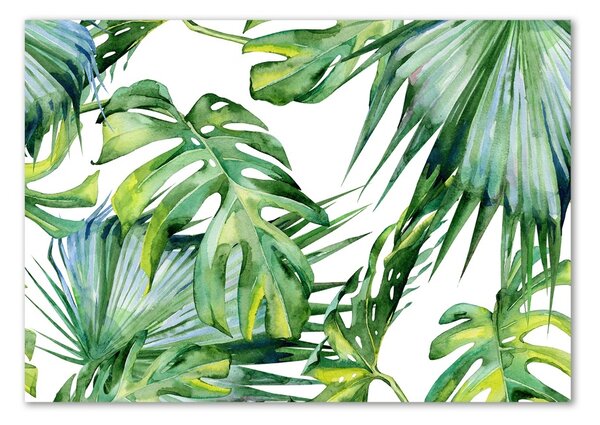 Tablou sticlă frunze tropicale