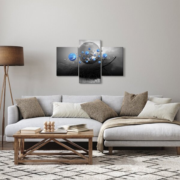 Tabloul cu bile abstracte albastre (90x60 cm)