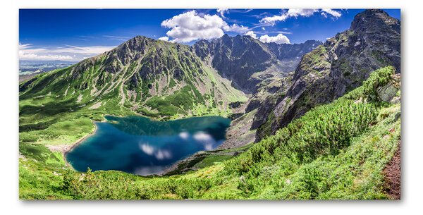 Tablou Printat Pe Sticlă Negru iaz Tatry