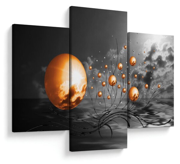 Tabloul bilelor portocalii abstarcte (90x60 cm)