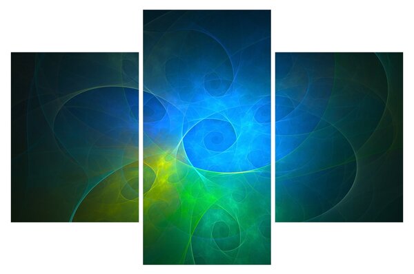 Tablou cu abstracțiune albastră (90x60 cm)