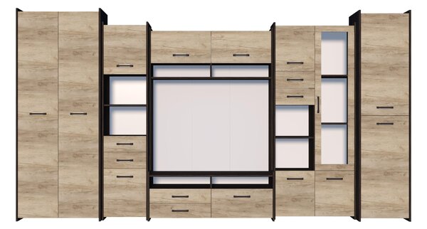 Mobilier cameră de zi Moledo (stejar gri + stejar canterbury). Promo -21%. 1014007