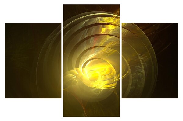 Tabloul cu spirala abstractă în galben (90x60 cm)