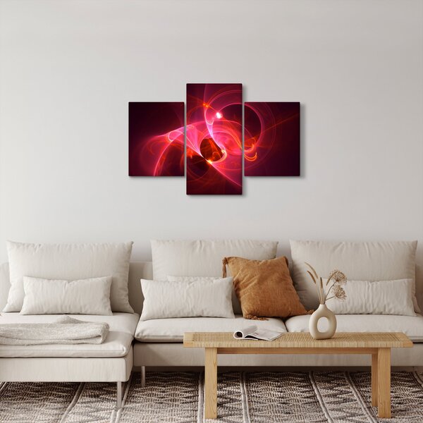 Tabloul modern cu abstacție roz (90x60 cm)