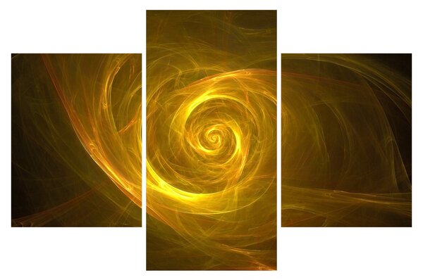 Tabloul cu spirala abstractă în galben (90x60 cm)