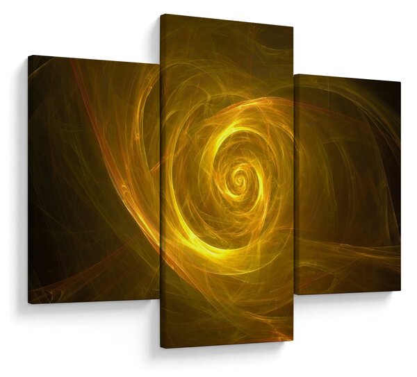 Tabloul cu spirala abstractă în galben (90x60 cm)