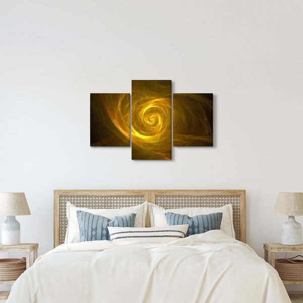 Tabloul cu spirala abstractă în galben (90x60 cm)