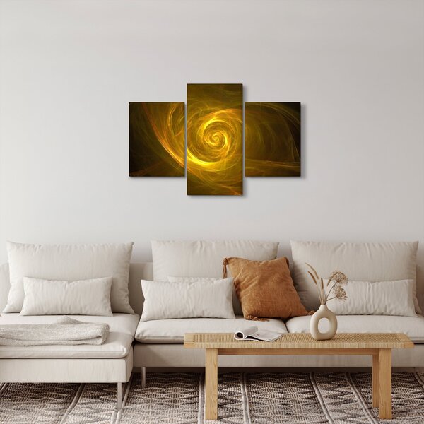 Tabloul cu spirala abstractă în galben (90x60 cm)