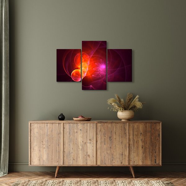 Tabloul modern cu abstracțiune roz (90x60 cm)