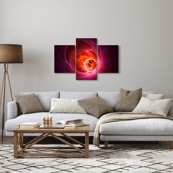 Tabloul modern cu abstracțiune roz (90x60 cm)