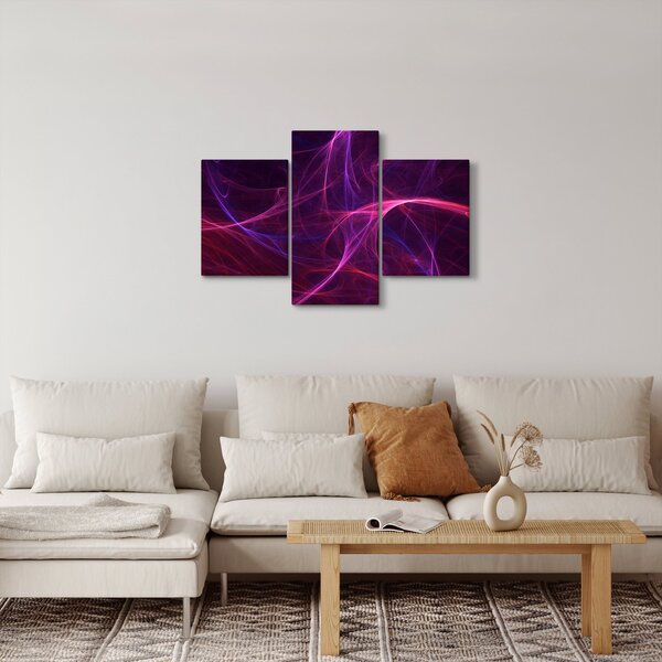 Tabloul abstract cu linii curbe (90x60 cm)